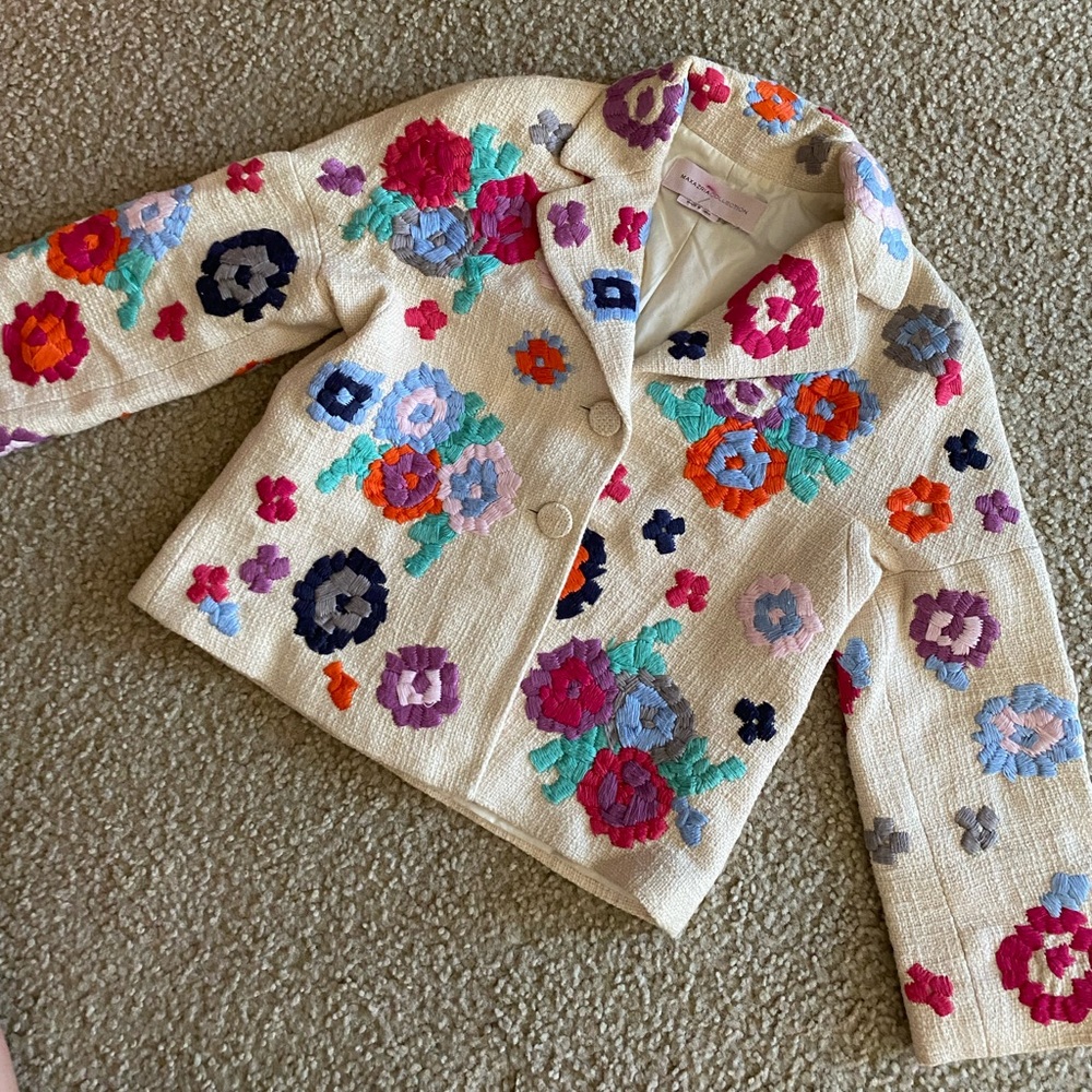 MAXAZARIA COLLECTION Floral Embroidered Vintage Blazer